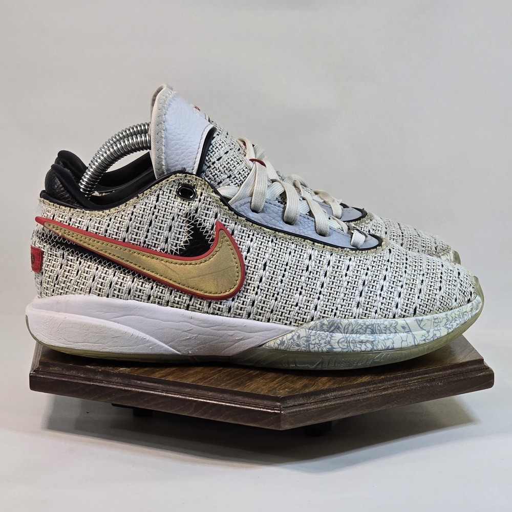 Nike LeBron 20 Shoes Youth‎ Size 6Y White Gold The Debut Basketball DQ8651-100